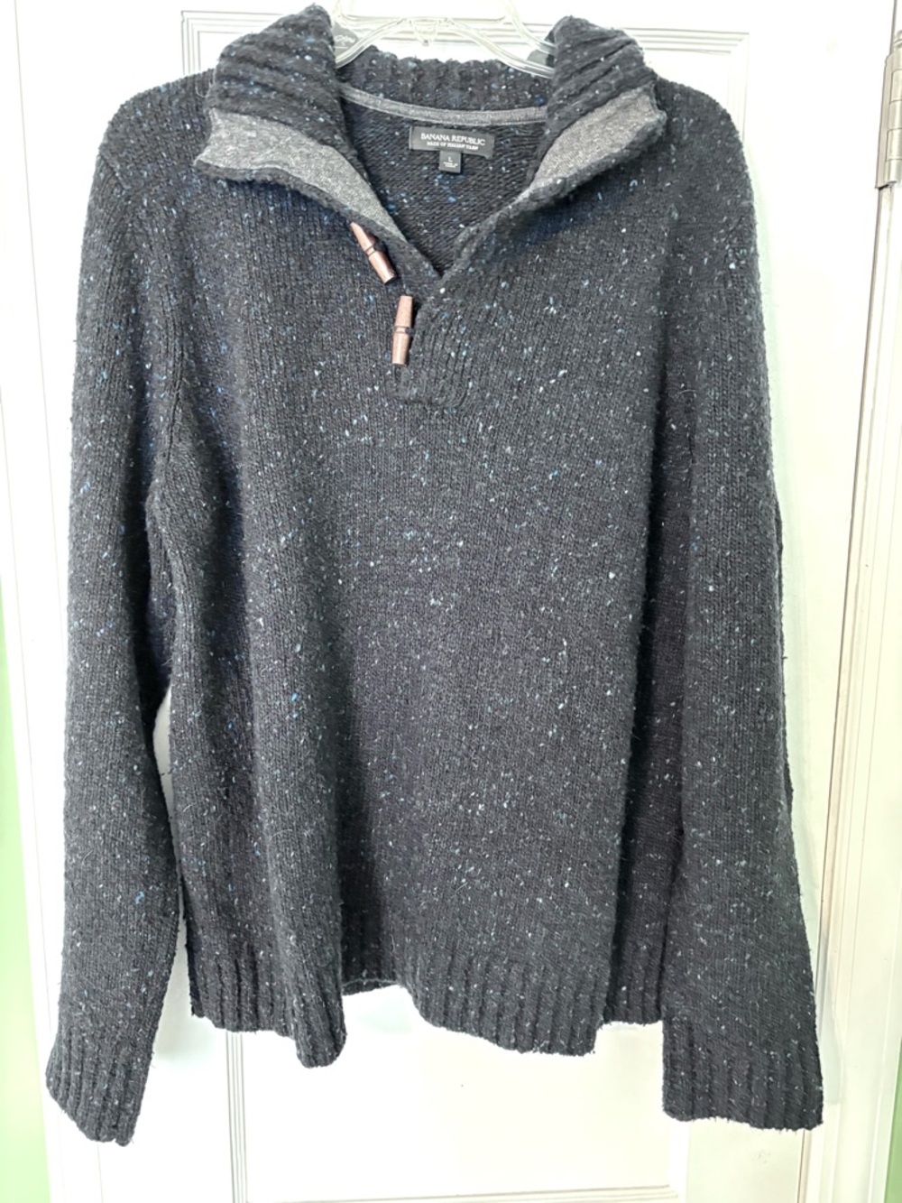 Italian Yarn Banana Republic Speckled Navy Wool Sweater